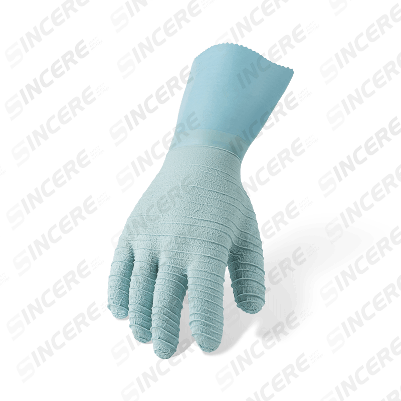 Guantes de trabajo totalmente recubiertos de látex con forro polar de algodón — puño extendido de 27 cm