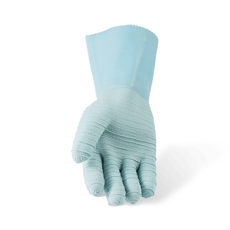 Guantes de trabajo totalmente recubiertos de látex con forro polar de algodón — puño extendido de 27 cm