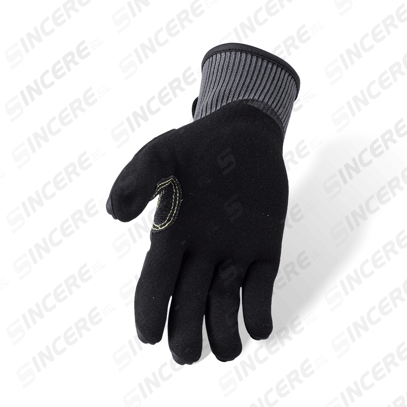 Guantes resistentes a cortes ANSI A4 calibre 13 con protección contra impactos TPR — Nitrilo Sandy Palm, ANSI Impact Level 2 Guantes resistentes a cortes ANSI A4 calibre 13 con protección contra impactos TPR — Nitrilo Sandy Palm, ANSI Impact Level 2