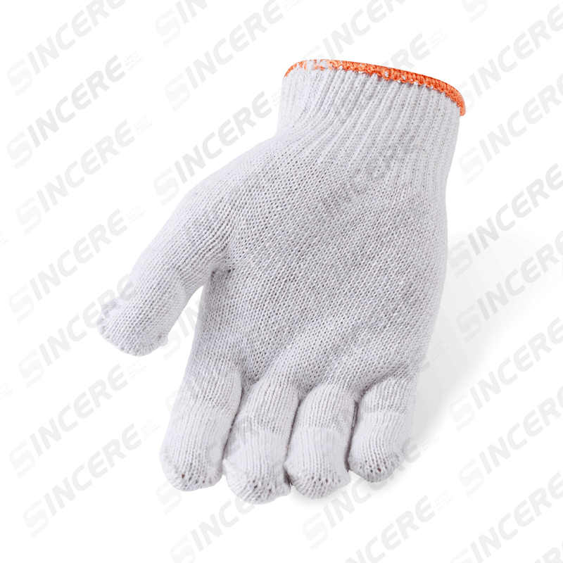 Guantes de trabajo de punto de algodón blanqueado calibre 10 — Protección de manos liviana de uso general Guantes de trabajo de punto de algodón blanqueado calibre 10 — Protección de manos liviana de uso general