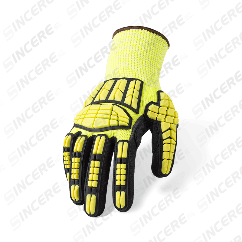 Guantes resistentes a cortes ANSI A4 calibre 13 con protección contra impactos TPR y amortiguación de vibraciones Palm — Nitrilo Sandy Grip Guantes resistentes a cortes ANSI A4 calibre 13 con protección contra impactos TPR y amortiguación de vibraciones Palm — Nitrilo Sandy Grip