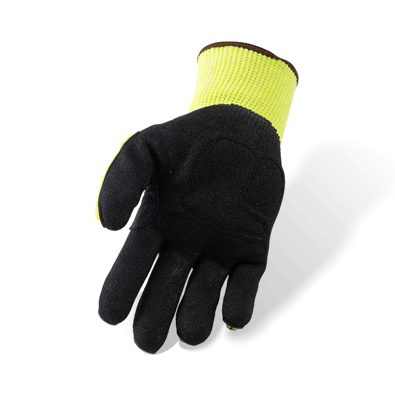 Guantes resistentes a cortes ANSI A4 calibre 13 con protección contra impactos TPR y amortiguación de vibraciones Palm — Nitrilo Sandy Grip Guantes resistentes a cortes ANSI A4 calibre 13 con protección contra impactos TPR y amortiguación de vibraciones Palm — Nitrilo Sandy Grip