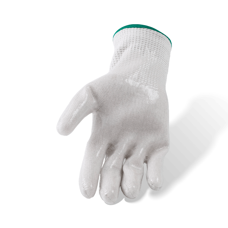 Guantes resistentes a cortes ANSI A7 calibre 13 con revestimiento de silicona transparente para palma — protección resistente al calor de alto corte Guantes resistentes a cortes ANSI A7 calibre 13 con revestimiento de silicona transparente para palma — protección resistente al calor de alto corte