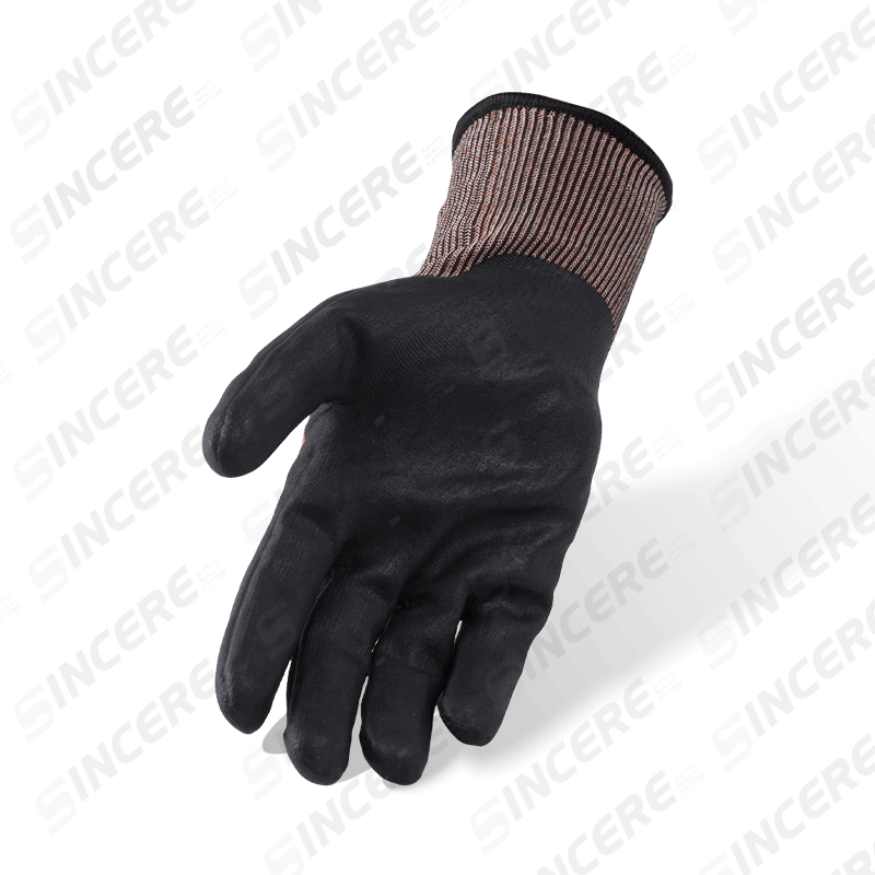 Guantes resistentes a cortes ANSI A4 calibre 21 con nitrilo negro Sandy Palm — destreza ultrafina Guantes resistentes a cortes ANSI A4 calibre 21 con nitrilo negro Sandy Palm — destreza ultrafina