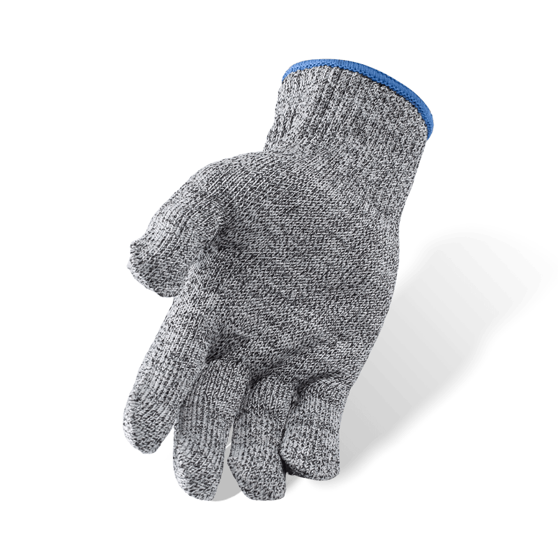 Guantes de punto resistentes a cortes ANSI A5 HPPE calibre 10 — forro sin recubrimiento para máxima transpirabilidad