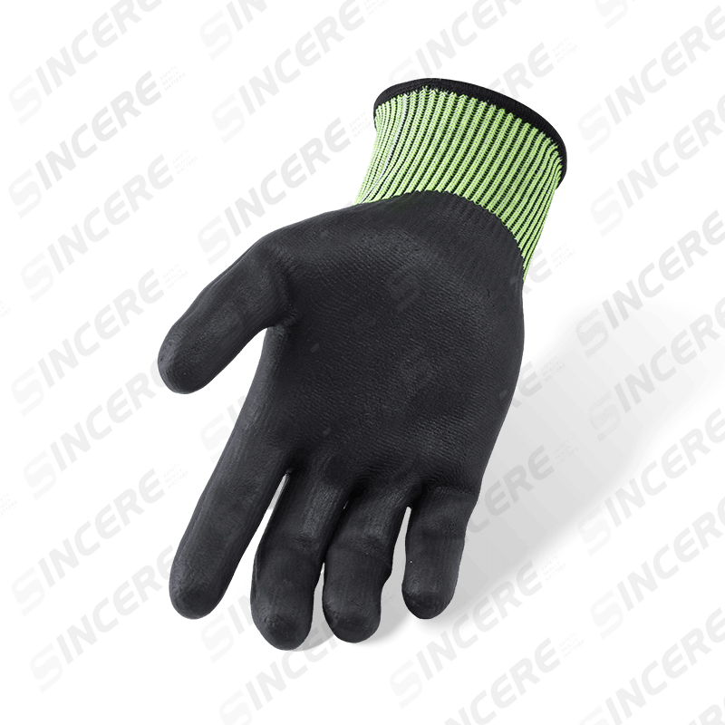 Guantes resistentes a cortes ANSI A5 calibre 18 con palma microespumosa de nitrilo negro — destreza de calibre fino Guantes resistentes a cortes ANSI A5 calibre 18 con palma microespumosa de nitrilo negro — destreza de calibre fino
