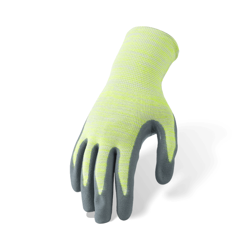 Guantes de spandex de nailon calibre 15 con revestimiento de palma de microespuma de nitrilo gris — Guantes de trabajo de precisión ultradéxtera