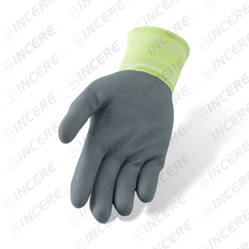 Guantes de spandex de nailon calibre 15 con revestimiento de palma de microespuma de nitrilo gris — Guantes de trabajo de precisión ultradéxtera