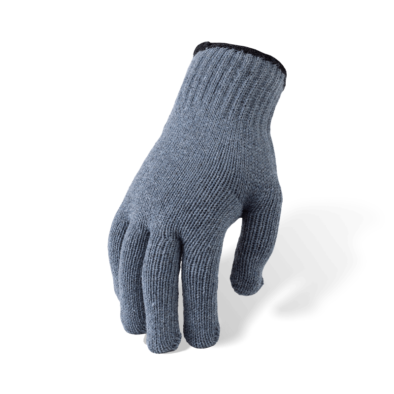 Guantes de punto de poliéster gris calibre 10 con palma punteada de PVC — Guantes de agarre económicos de uso general