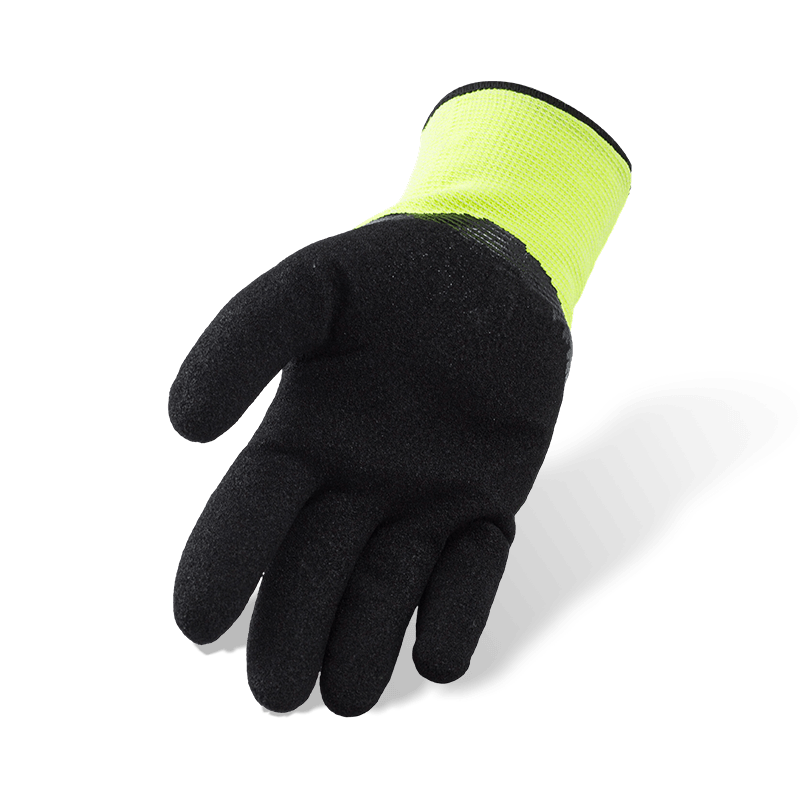 Guantes sumergidos de espuma de látex de poliéster calibre 13 3/4 con forro polar de rizo calibre 10 — Guantes de trabajo térmicos de invierno