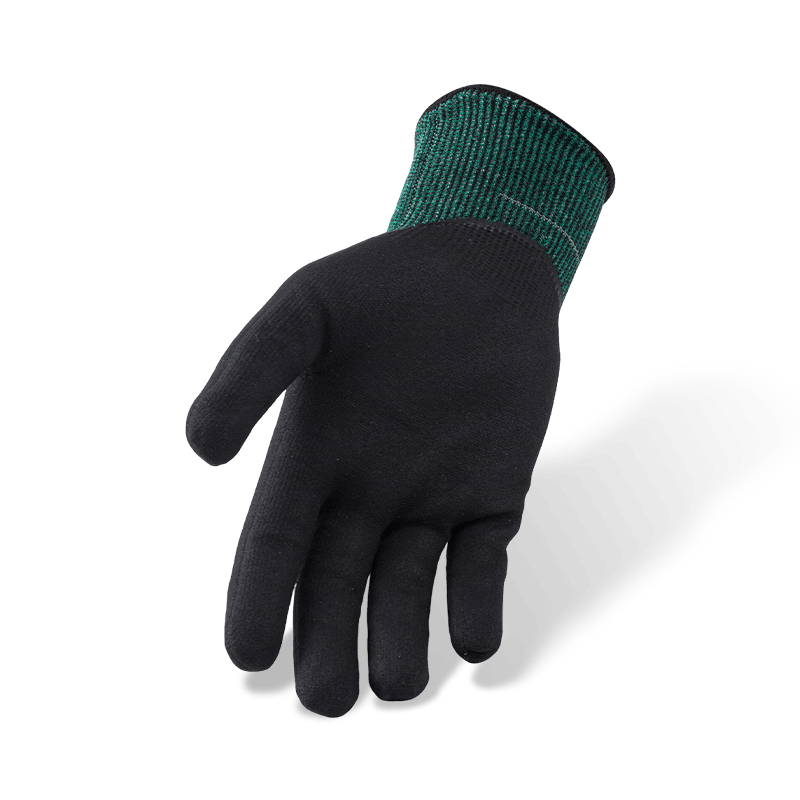 Guantes resistentes a cortes ANSI A3 calibre 18 con palma microespumosa de nitrilo negro — Protección de corte medio de calibre fino Guantes resistentes a cortes ANSI A3 calibre 18 con palma microespumosa de nitrilo negro — Protección de corte medio de calibre fino