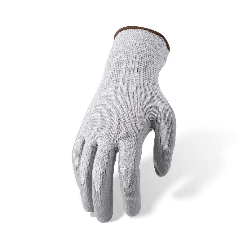 Guantes resistentes a cortes ANSI A4 calibre 13 con revestimiento de palma de PU gris — protección de corte medio-alto con agarre de precisión Guantes resistentes a cortes ANSI A4 calibre 13 con revestimiento de palma de PU gris — protección de corte medio-alto con agarre de precisión