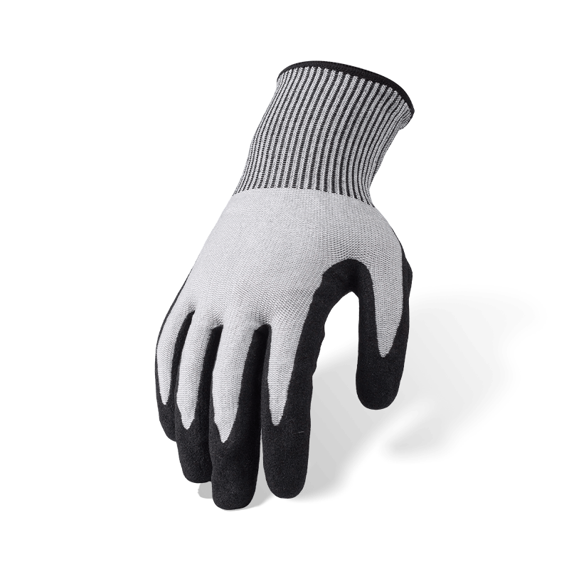 Guantes resistentes a cortes ANSI A6 calibre 15 con nitrilo negro Sandy Palm — Protección contra cortes pesados de calibre fino Guantes resistentes a cortes ANSI A6 calibre 15 con nitrilo negro Sandy Palm — Protección contra cortes pesados de calibre fino