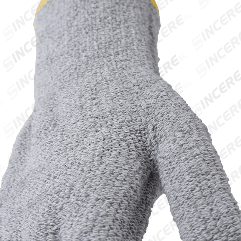 Guantes resistentes al calor de tela de rizo 100 % algodón — protección térmica industrial para manipulación en caliente