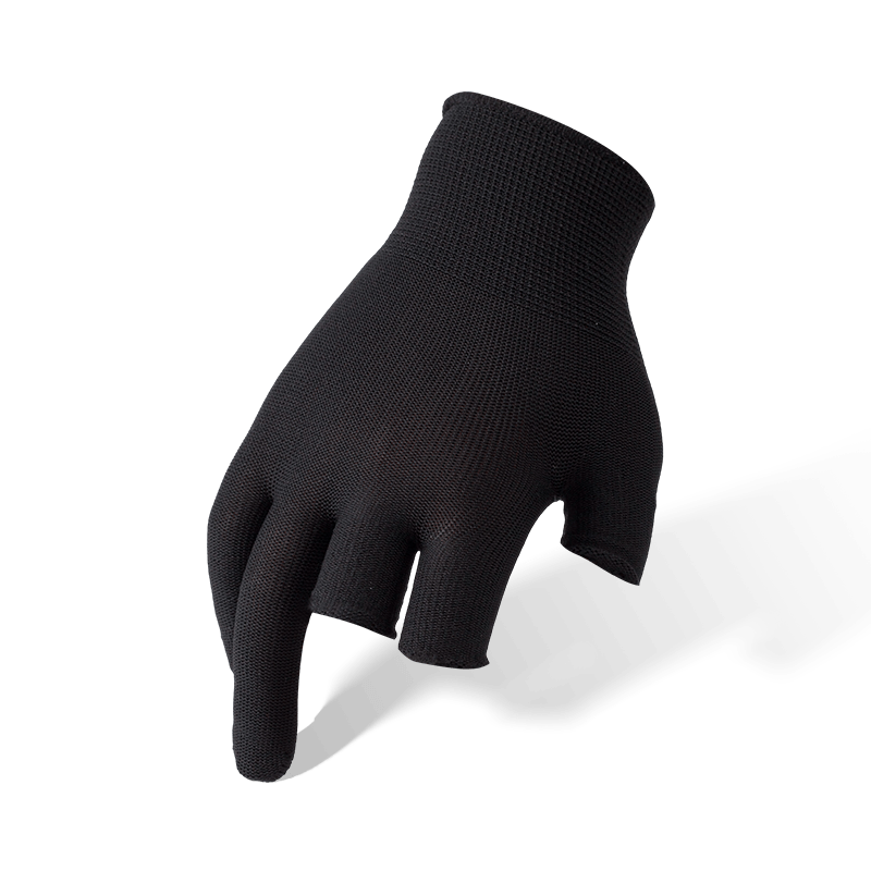 Guantes de trabajo de poliéster calibre 13 sin 3 dedos con palma punteada de PVC — Dexterity Grip